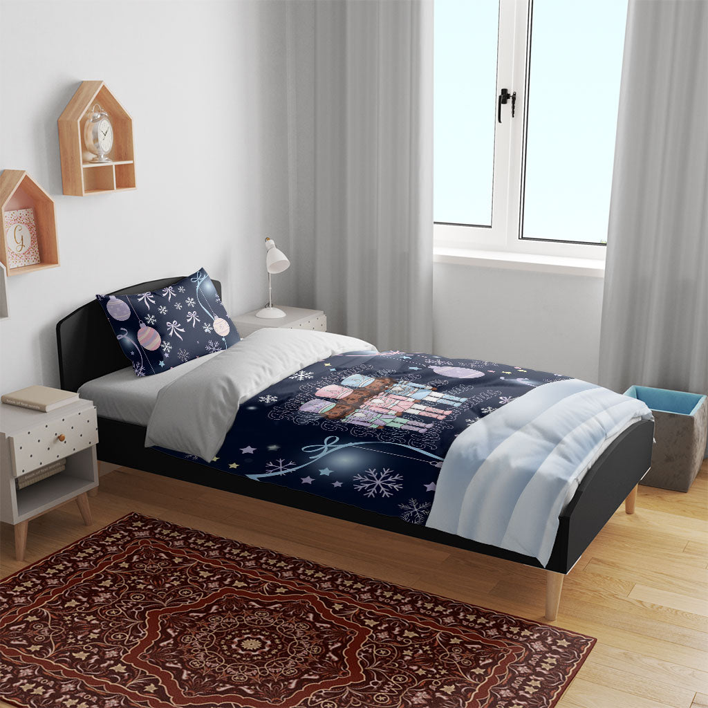 Black Nutcracker Magic Christmas Bedding Set African American Pastel Snowflake Winter