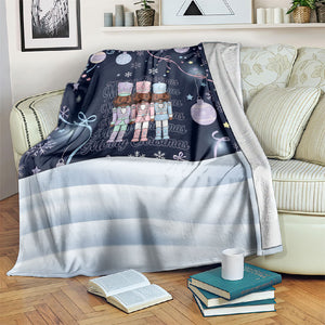 Black Nutcracker Magic Christmas Blanket African American Pastel Snowflake Winter