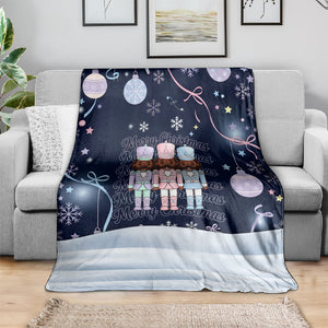 Black Nutcracker Magic Christmas Blanket African American Pastel Snowflake Winter