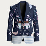 Black Nutcracker Magic Christmas Blazer African American Pastel Snowflake Winter