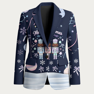 Black Nutcracker Magic Christmas Blazer African American Pastel Snowflake Winter