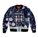 Black Nutcracker Magic Christmas Bomber Jacket African American Pastel Snowflake Winter