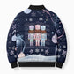 Black Nutcracker Magic Christmas Bomber Puffer Jacket African American Pastel Snowflake Winter