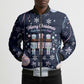 Black Nutcracker Magic Christmas Bomber Puffer Jacket African American Pastel Snowflake Winter