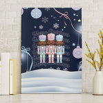 Black Nutcracker Magic Christmas Canvas Wall Art African American Pastel Snowflake Winter