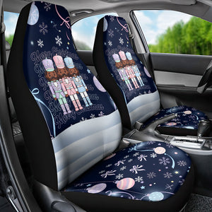Black Nutcracker Magic Christmas Car Seat Cover African American Pastel Snowflake Winter