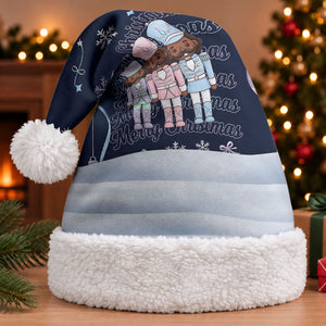 Black Nutcracker Magic Christmas Santa Hat African American Pastel Snowflake Winter