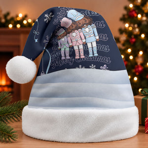 Black Nutcracker Magic Christmas Santa Hat African American Pastel Snowflake Winter