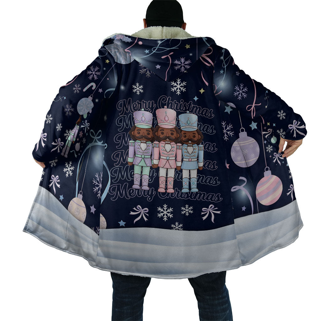 Black Nutcracker Magic Christmas Cloak African American Pastel Snowflake Winter