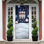 Black Nutcracker Magic Christmas Door Cover African American Pastel Snowflake Winter