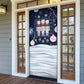 Black Nutcracker Magic Christmas Door Cover African American Pastel Snowflake Winter