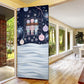 Black Nutcracker Magic Christmas Door Cover African American Pastel Snowflake Winter