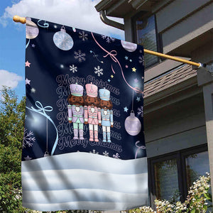 Black Nutcracker Magic Christmas Garden Flag African American Pastel Snowflake Winter