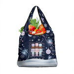 Black Nutcracker Magic Christmas Grocery Bag African American Pastel Snowflake Winter