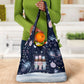 Black Nutcracker Magic Christmas Grocery Bag African American Pastel Snowflake Winter