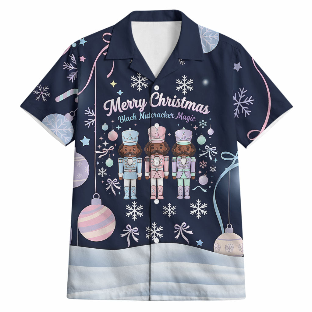 Black Nutcracker Magic Christmas Hawaiian Shirt African American Pastel Snowflake Winter