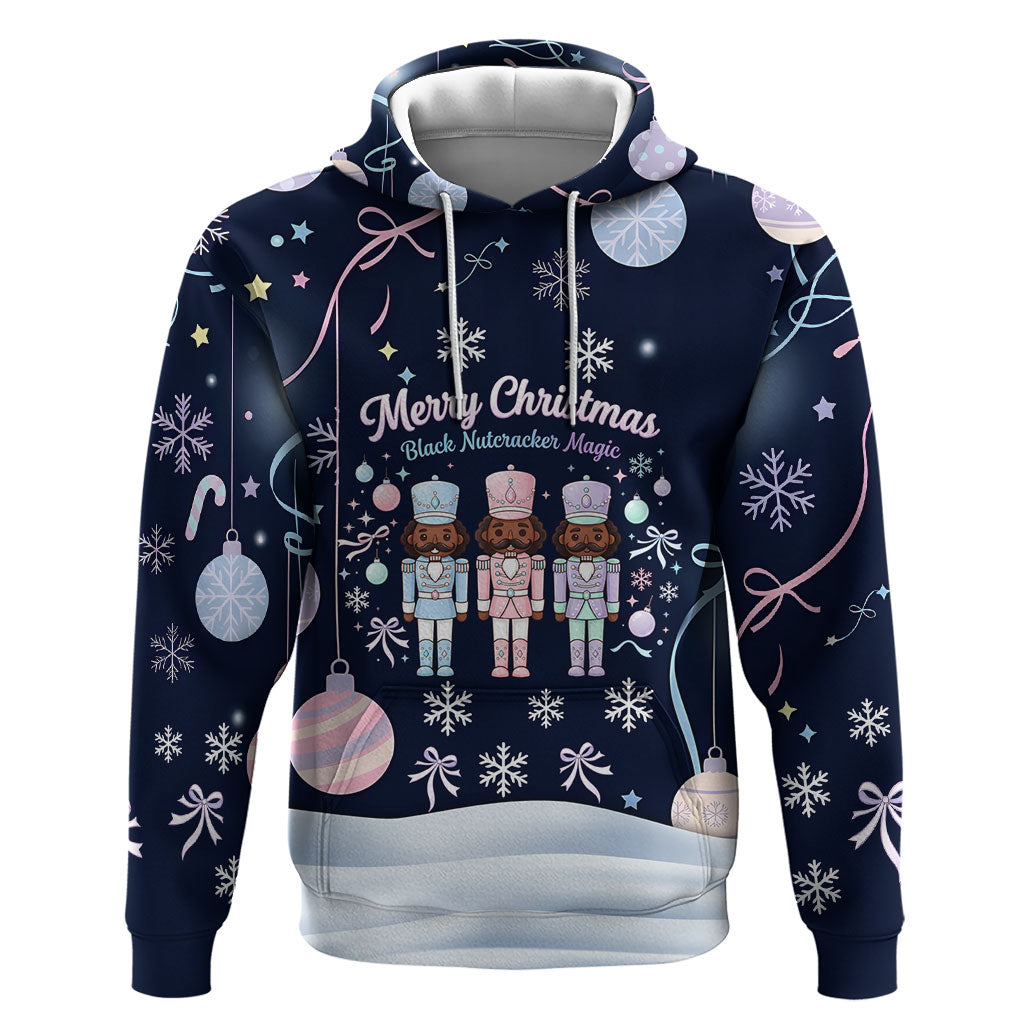 Black Nutcracker Magic Christmas Hoodie African American Pastel Snowflake Winter