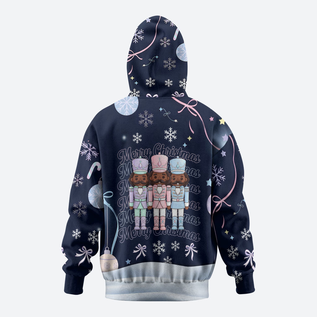 Black Nutcracker Magic Christmas Hoodie African American Pastel Snowflake Winter
