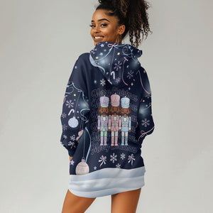 Black Nutcracker Magic Christmas Hoodie Dress African American Pastel Snowflake Winter