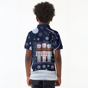Black Nutcracker Magic Christmas Kid Polo Shirt African American Pastel Snowflake Winter