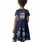 Black Nutcracker Magic Christmas Kid Short Sleeve Dress African American Pastel Snowflake Winter