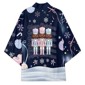 Black Nutcracker Magic Christmas Kimono African American Pastel Snowflake Winter