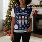 Black Nutcracker Magic Christmas Knitted V-Neck Vest African American Pastel Snowflake Winter
