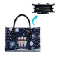 Black Nutcracker Magic Christmas Leather Bag African American Pastel Snowflake Winter