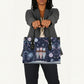 Black Nutcracker Magic Christmas Leather Bag African American Pastel Snowflake Winter