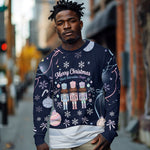 Black Nutcracker Magic Christmas Long Sleeve Shirt African American Pastel Snowflake Winter
