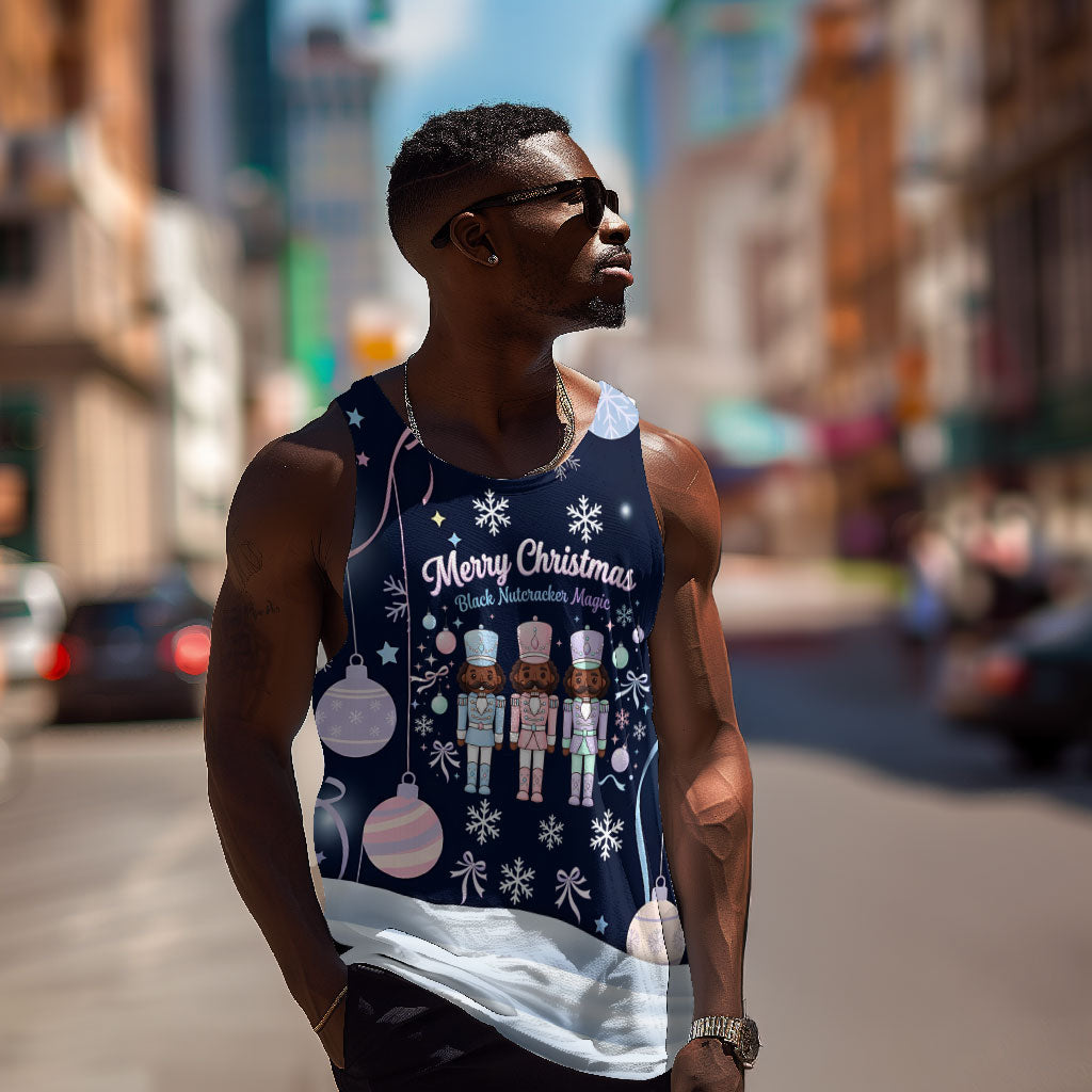 Black Nutcracker Magic Christmas Men Tank Top African American Pastel Snowflake Winter