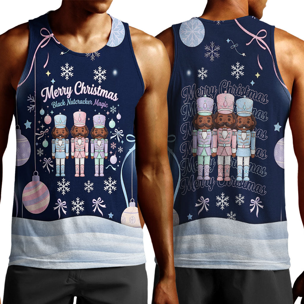 Black Nutcracker Magic Christmas Men Tank Top African American Pastel Snowflake Winter