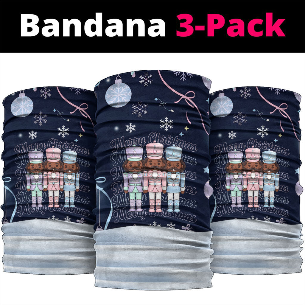 Black Nutcracker Magic Christmas Neck Gaiter African American Pastel Snowflake Winter