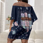 Black Nutcracker Magic Christmas Off Shoulder Short Dress African American Pastel Snowflake Winter