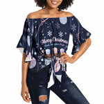Black Nutcracker Magic Christmas Off Shoulder Wrap Waist Top African American Pastel Snowflake Winter