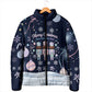 Black Nutcracker Magic Christmas Padded Jacket African American Pastel Snowflake Winter