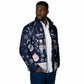 Black Nutcracker Magic Christmas Padded Jacket African American Pastel Snowflake Winter