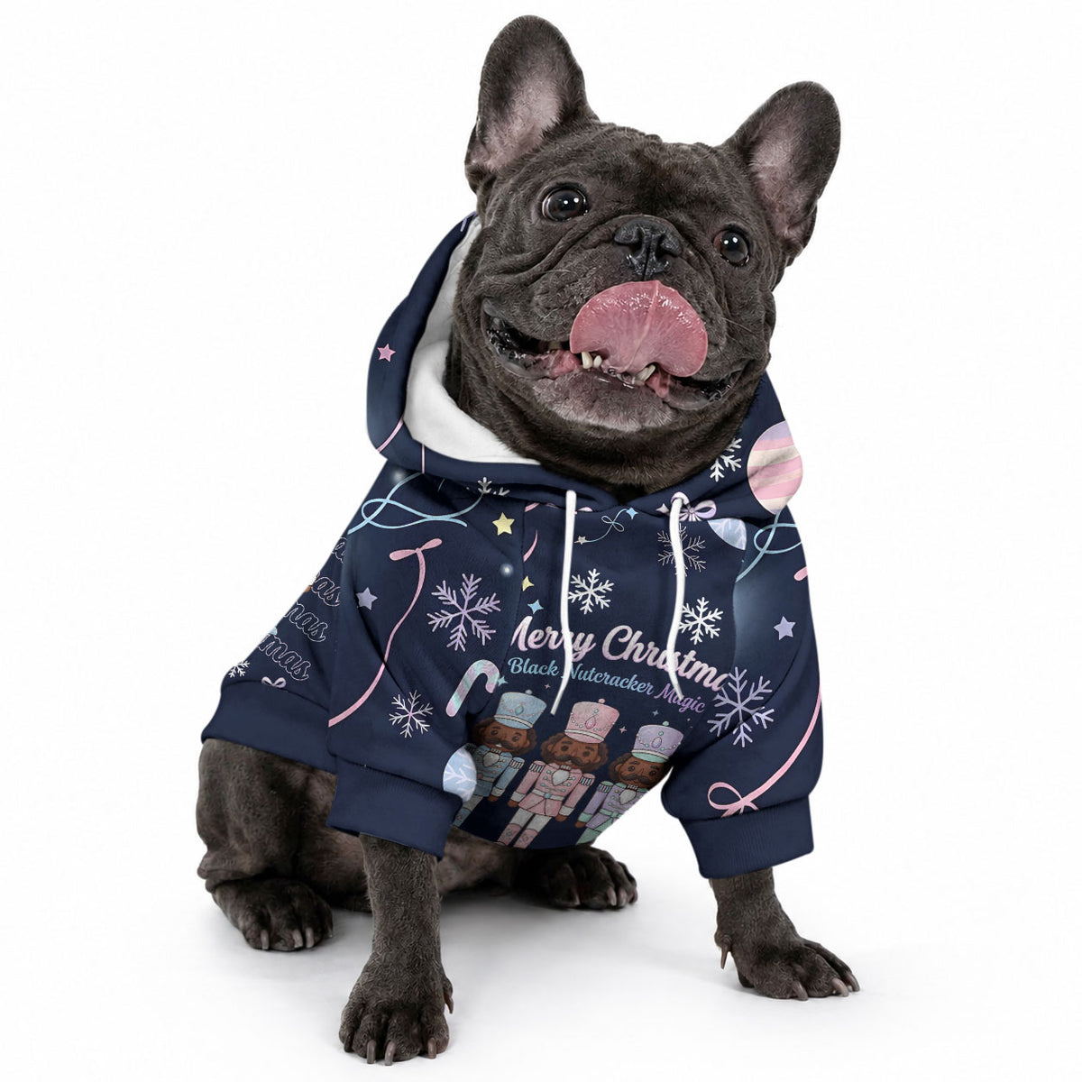Black Nutcracker Magic Christmas Pet Hoodie African American Pastel Snowflake Winter
