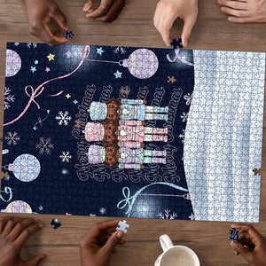 Black Nutcracker Magic Christmas Puzzle African American Pastel Snowflake Winter