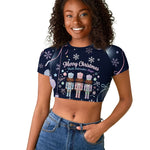Black Nutcracker Magic Christmas Raglan Cropped T shirt African American Pastel Snowflake Winter