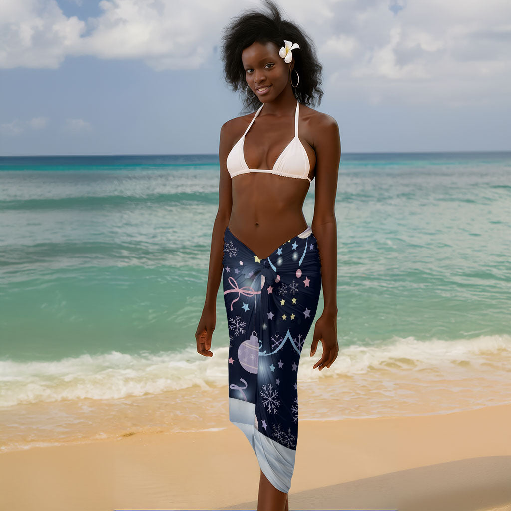 Black Nutcracker Magic Christmas Sarong African American Pastel Snowflake Winter