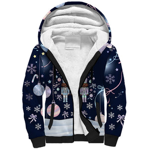 Black Nutcracker Magic Christmas Sherpa Hoodie African American Pastel Snowflake Winter