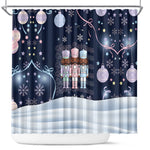 Black Nutcracker Magic Christmas Shower Curtain African American Pastel Snowflake Winter