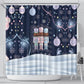 Black Nutcracker Magic Christmas Shower Curtain African American Pastel Snowflake Winter