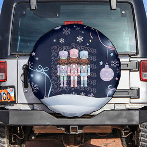 Black Nutcracker Magic Christmas Spare Tire Cover African American Pastel Snowflake Winter