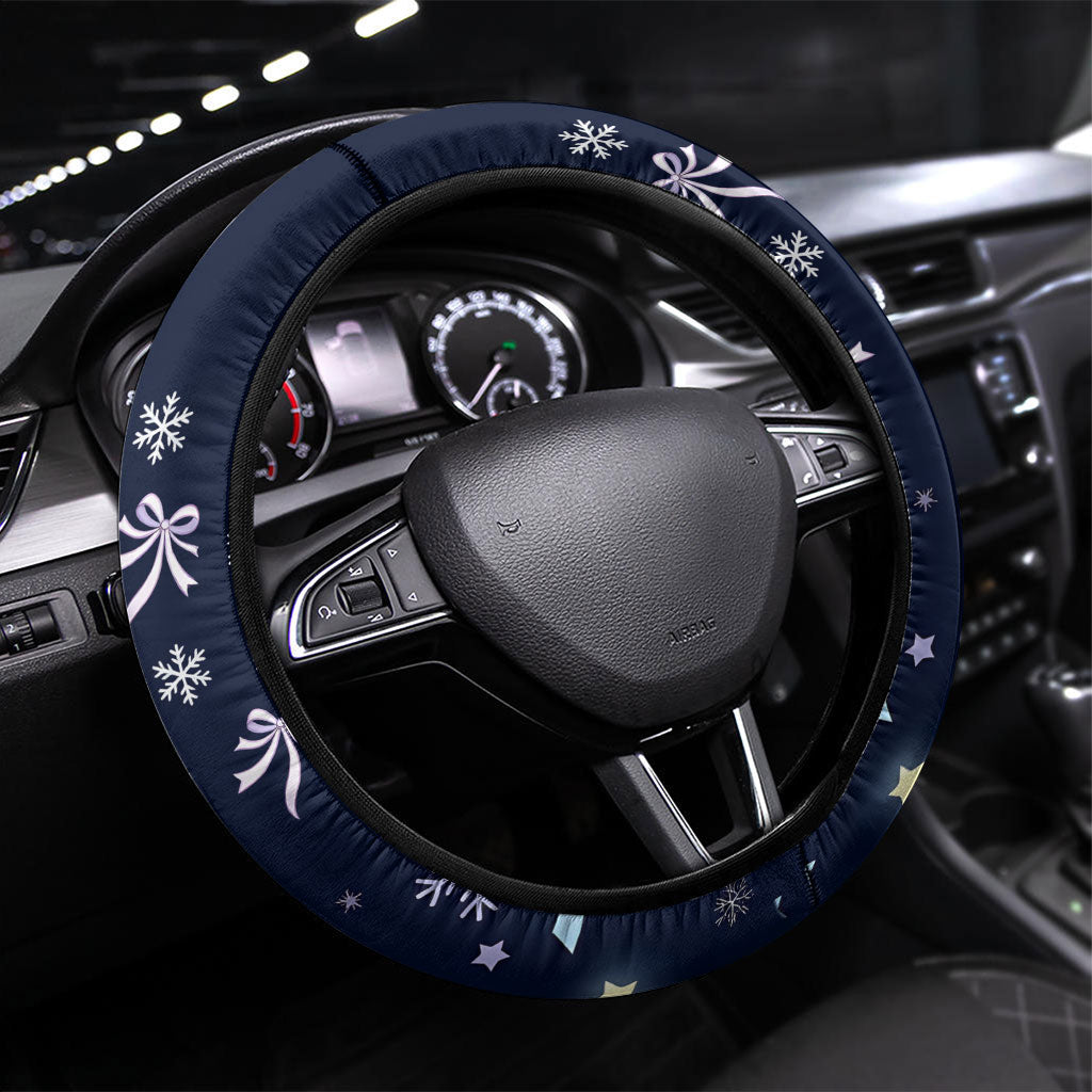 Black Nutcracker Magic Christmas Steering Wheel Cover African American Pastel Snowflake Winter