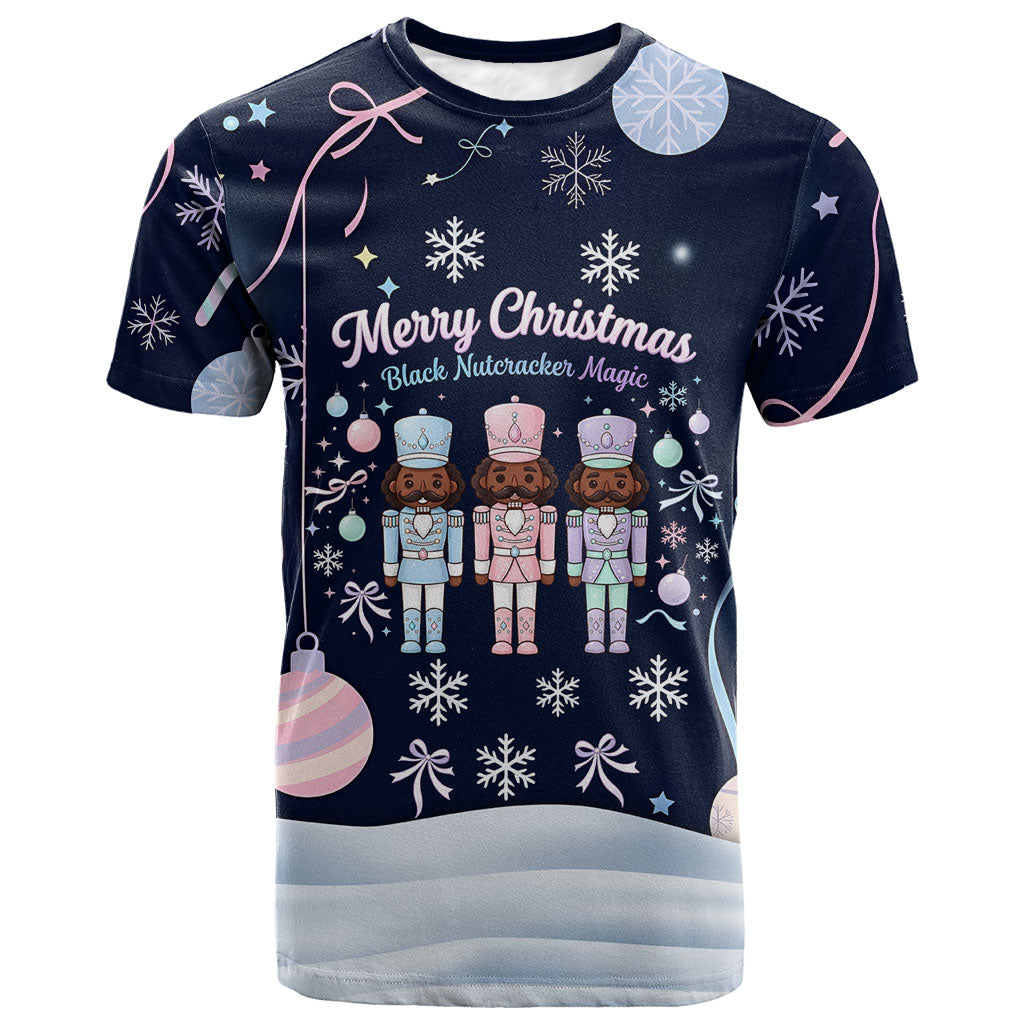 Black Nutcracker Magic Christmas T shirt African American Pastel Snowflake Winter