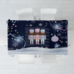 Black Nutcracker Magic Christmas Tablecloth African American Pastel Snowflake Winter