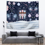 Black Nutcracker Magic Christmas Tapestry African American Pastel Snowflake Winter