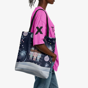 Black Nutcracker Magic Christmas Tote Bag African American Pastel Snowflake Winter